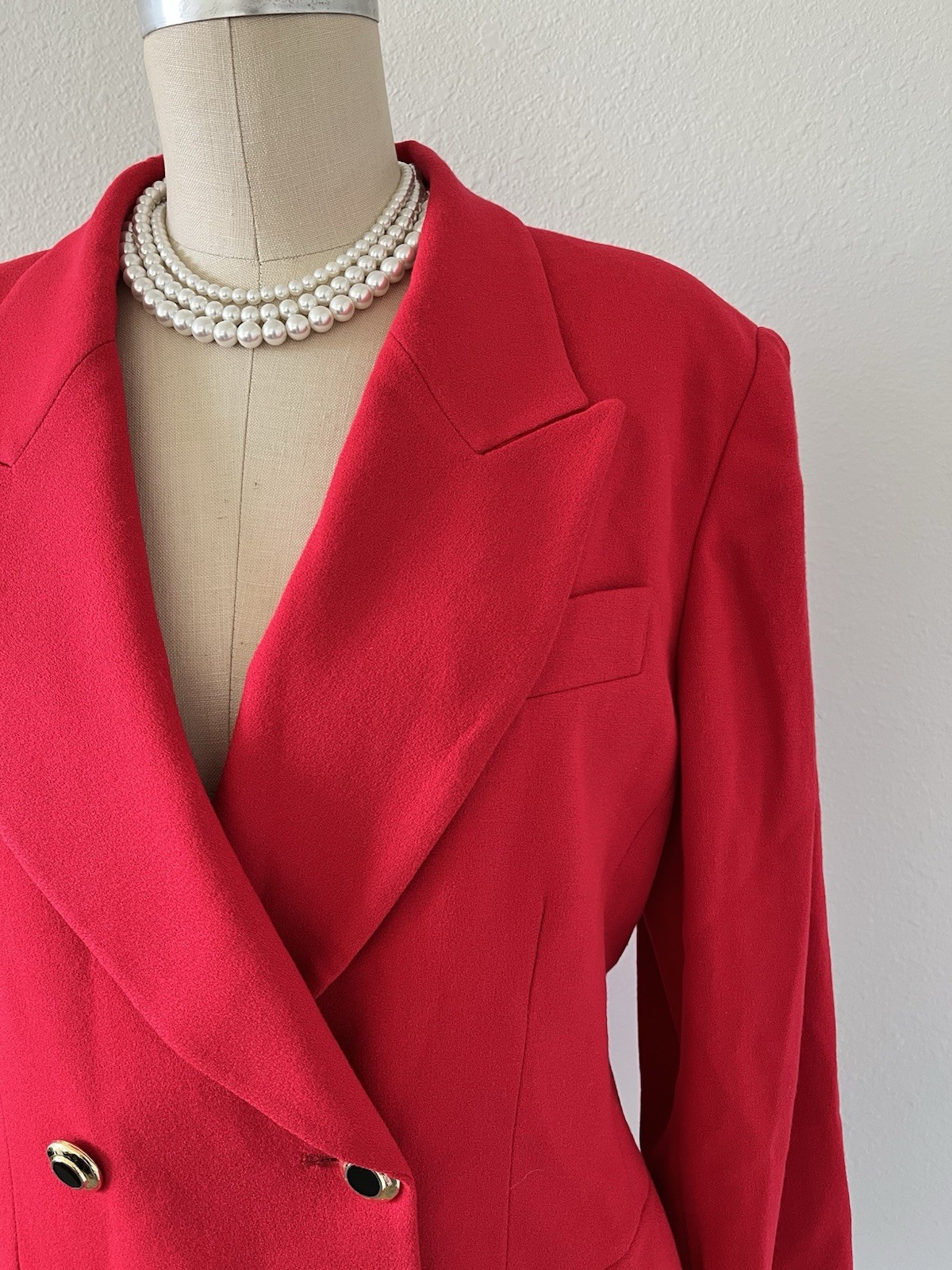 VTG 90s Blazer Double Breasted Wool Made in USA Power Suit Size 12 Princess D