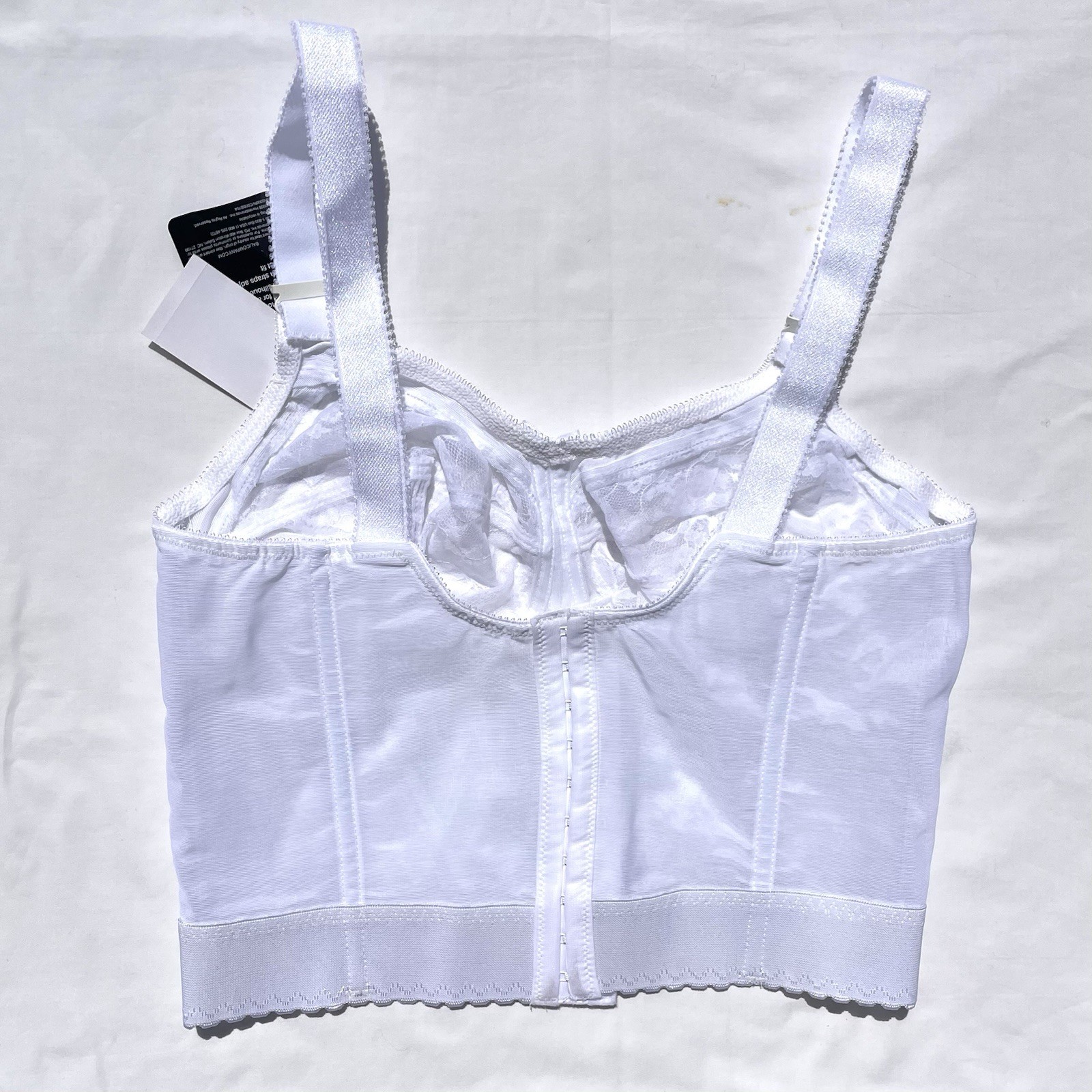 Vintage Sky Bali Longline Wirefree Bra 38DD White Lace 3300 Romantic