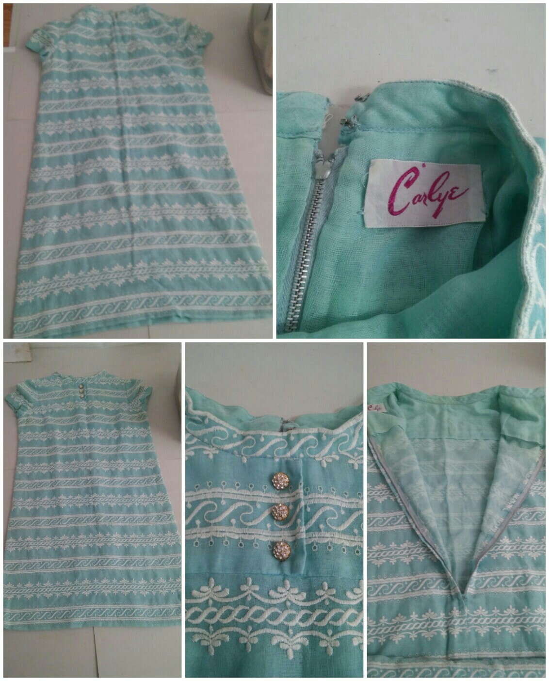 Vintage Carlye Dress Short Sleeve 1960&rsquo;s 50&rsquo;s? Funky Cute Short