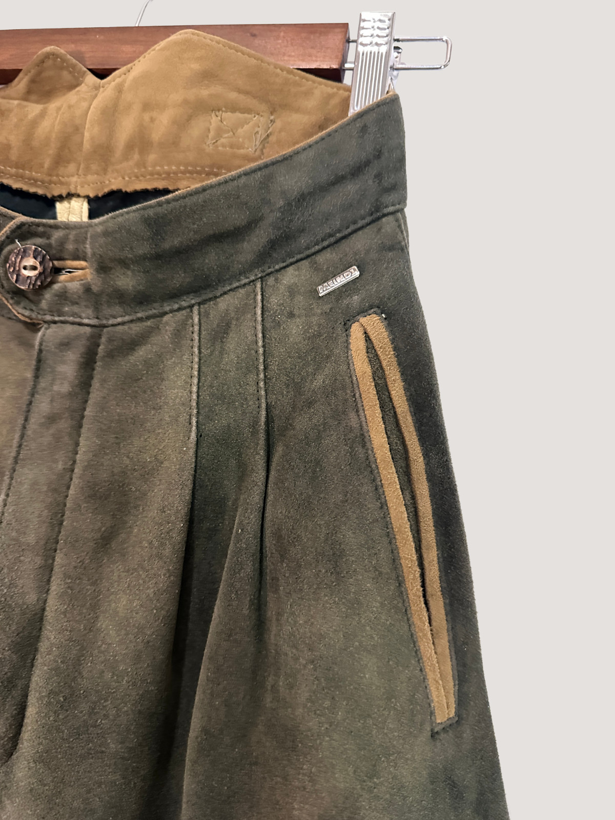 VTG 80s Meindl Exquisite Suede Suit Set Trachten Jacket Jodhpur Pants 36 XS-S