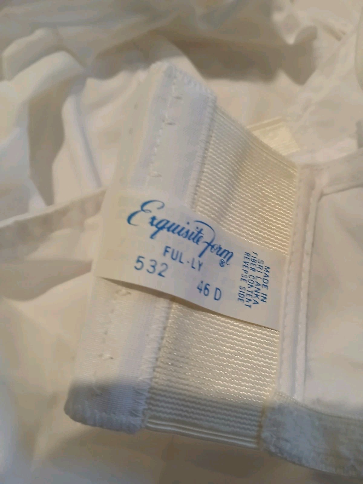 Vtg Exquisite Form Original Ful-ly Full Figure Bra Size 46D White Firm Uplift