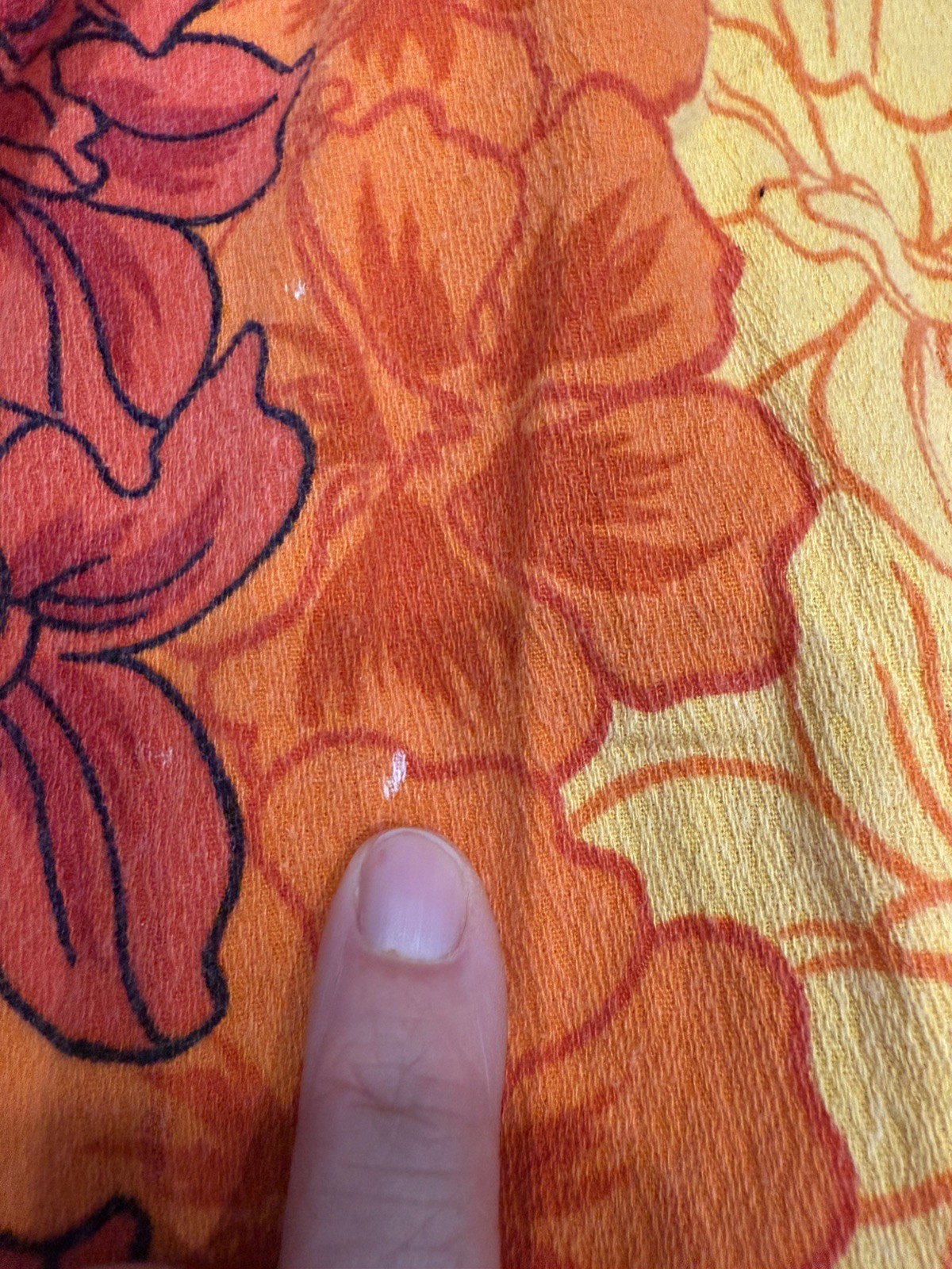 Vintage 70s PACIFIC ISLES Hibiscus Floral Hawaiian Barkcloth Muumuu Maxi Dress