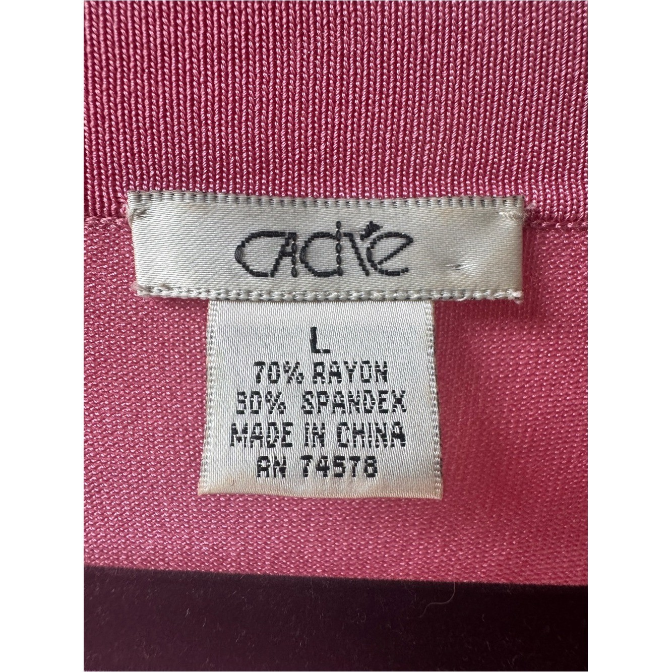 Vintage Y2K Cache Pink Ribbed Long Sleeve Top Size L Rhinestone Zipper