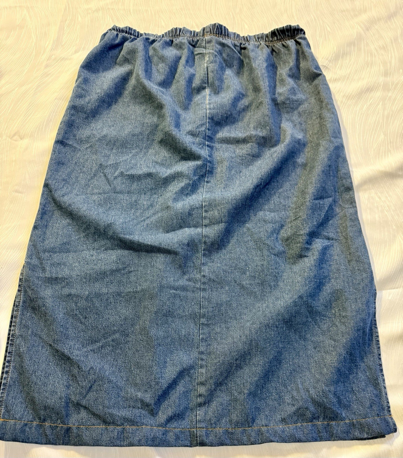Vintage BIB Better Than Basic Denim Tencel Skirt Made in Canada M Discontinued