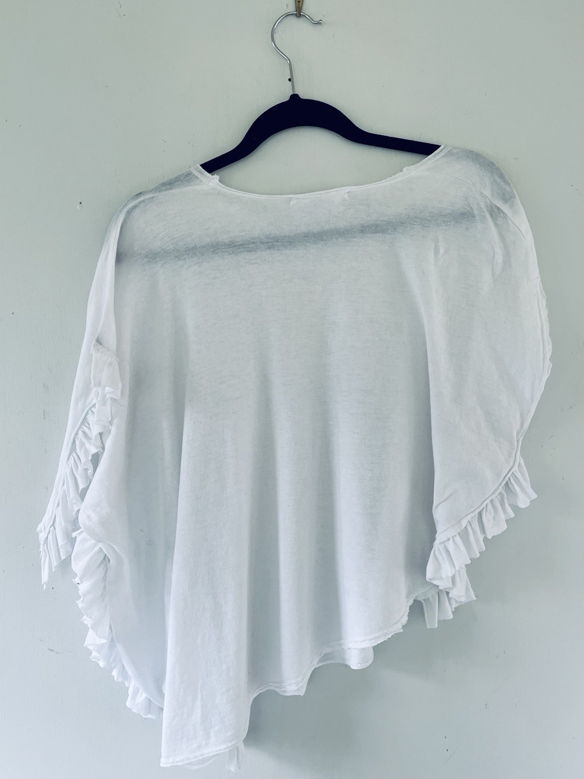 Comme Des Garcon Vintage 2012 Cotton Ruffle Crop T Shirt Top