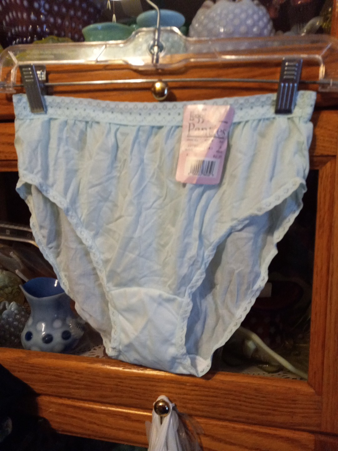 Vintage L&rsquo;eggs Hicut Panties 100% Nylon Size 6 Sheer Silky Soft Blue Mushroom B