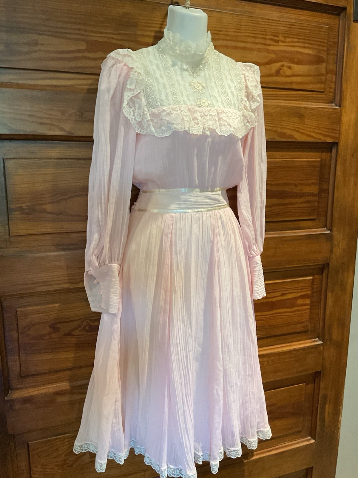 Vintage Gunne Sax Romantic Pink dress Jessica McClintock Wedding Collection 7