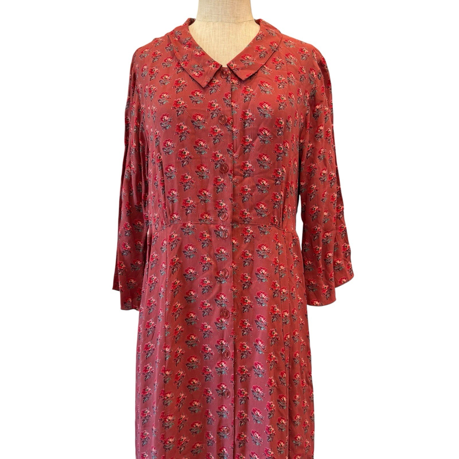 April Cornell Vintage 90s Cottagecore Dress Sz L Pre Owned