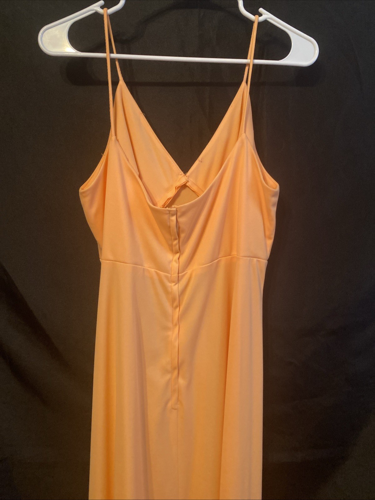 Vintage Union Made Long Sleeveless Summer Dress Peach With Floral Over Shirt