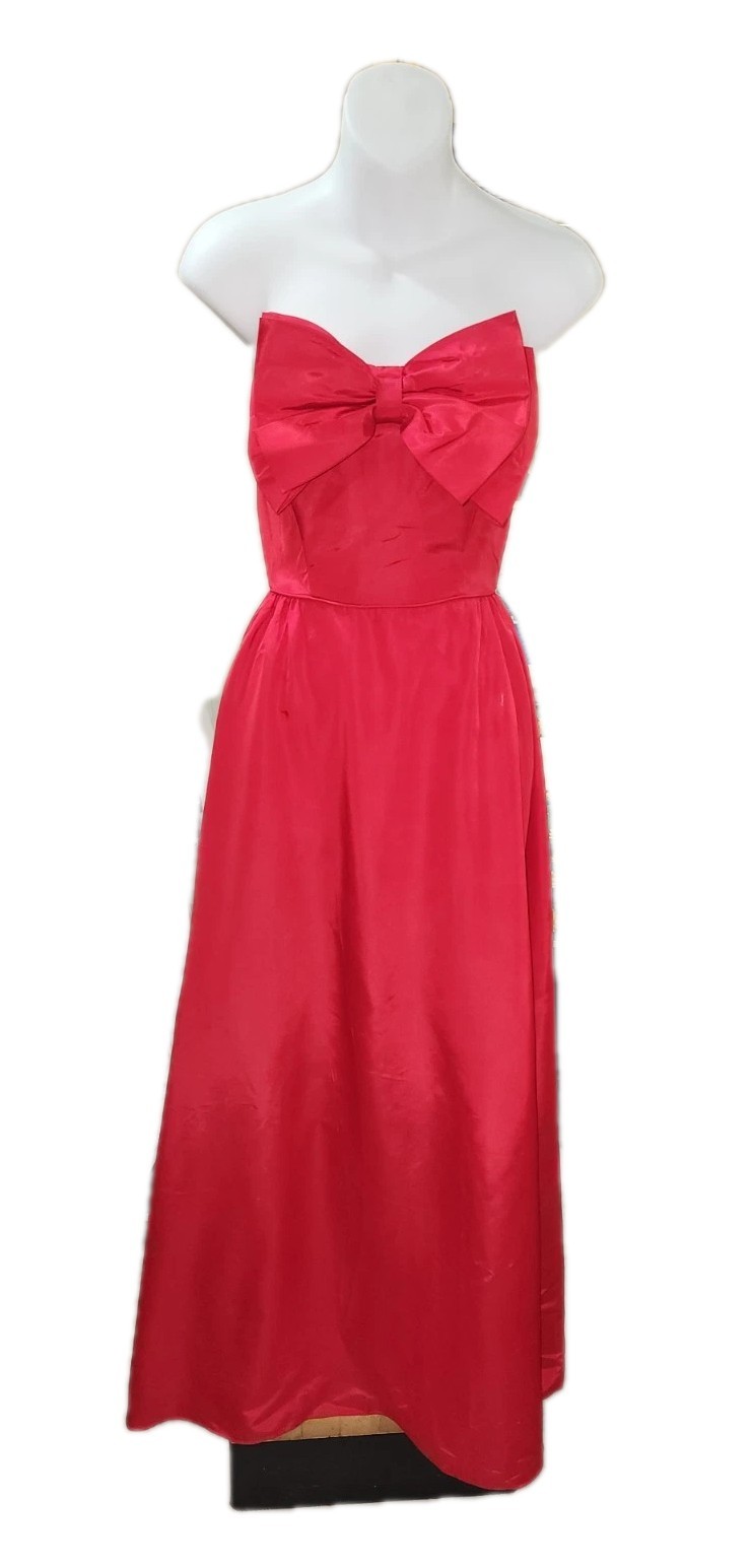 VTG FLIRTATIONS Gown Alfred Angelo Prom Formal Dress/Red Taffeta Dress * Sz XS