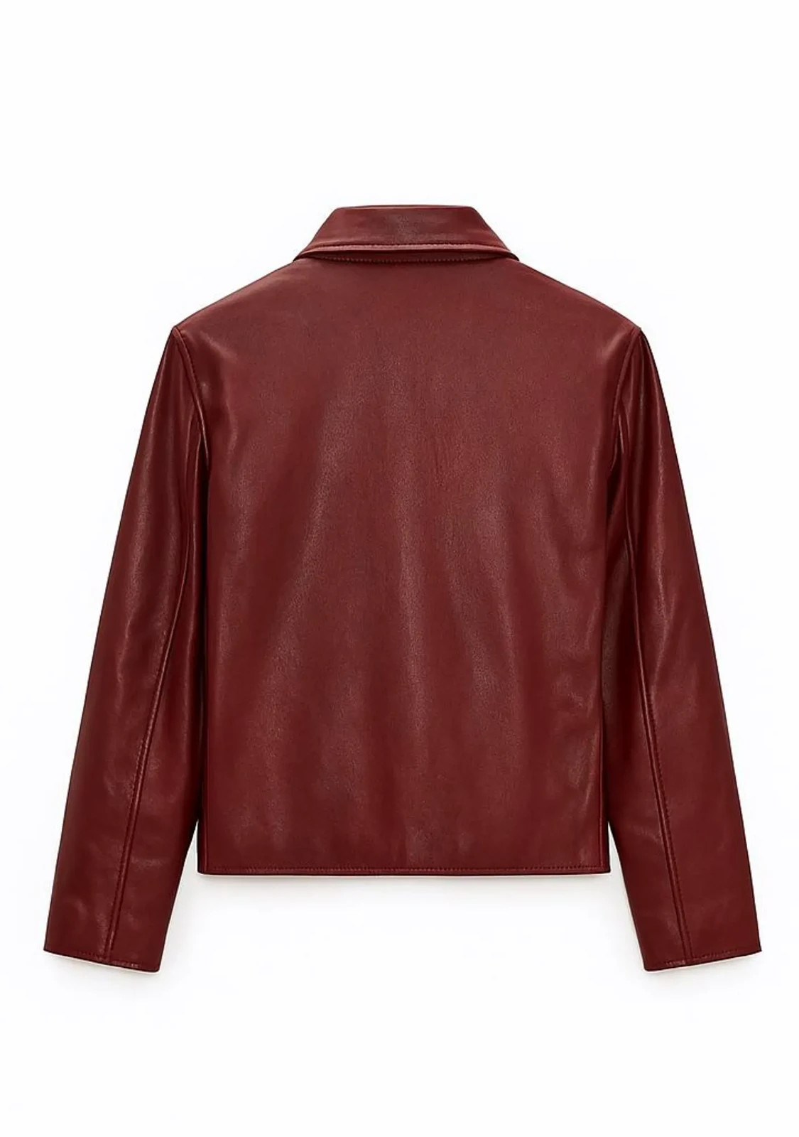 Unisex Burgundy Leather Jacket – Vintage Inspired, Stylish Outerwear, Retro Moto