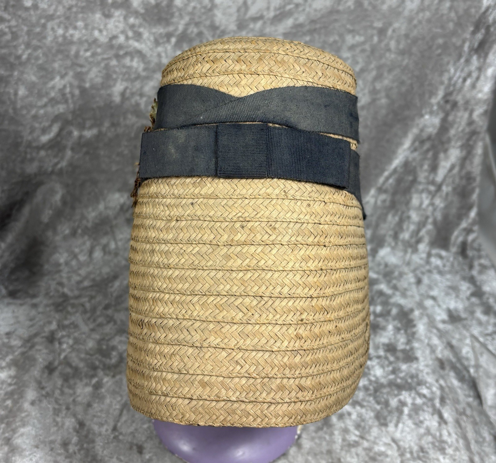 Rare! Antique c1850 Antebellum Woven Straw Child or Doll Poke Capote Hat Bonnet!