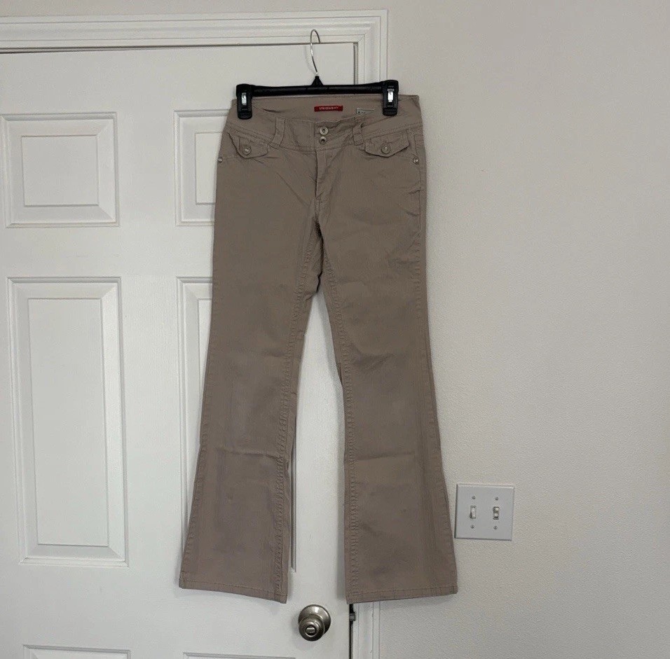 Unionbay Y2k Low Rise Beige Flared Pants Women&rsquo;s