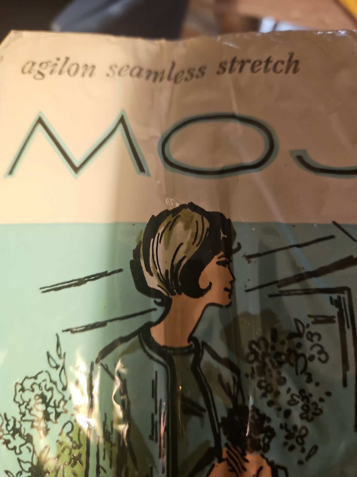 Vintage Mojud Stretch Agilon Nylon Stockings Size B Fits 9.5-10 BROWN CRISP