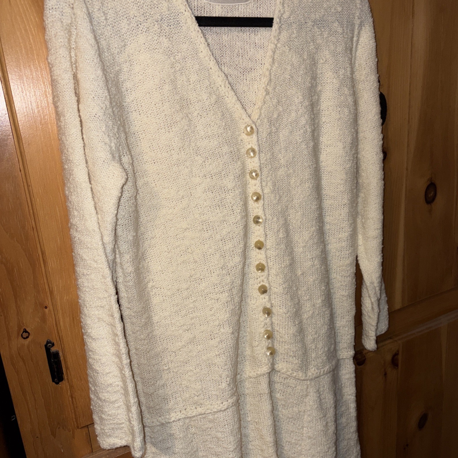 Vintage St John Knits Dress Sweater Set Size S/M 70s Creamy Beige Crocheted