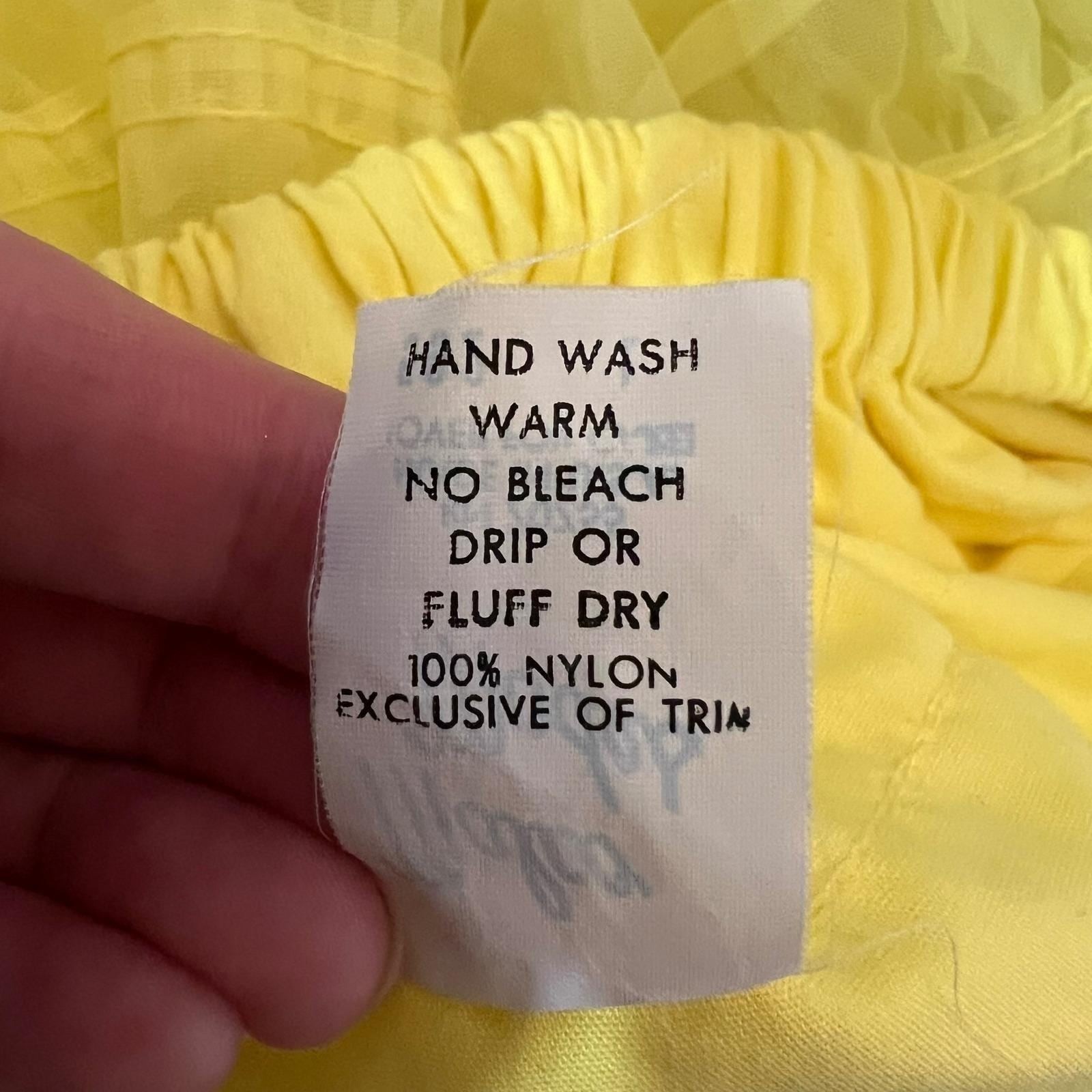 Vintage Malco Modes Yellow Nylon Petticoat Crinoline Rockabilly Skirt Large