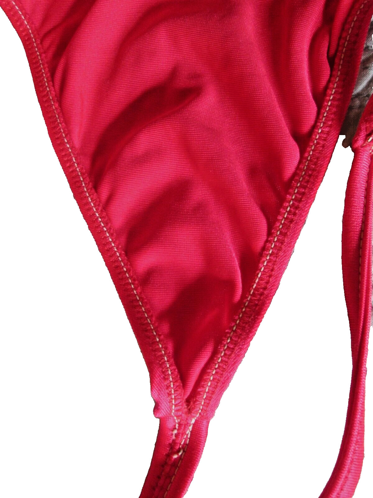 VINTAGE – SOFT SHINY HOT PINK G-STRING -ELASTIC SIDES -MED. NO LABEL -SISSY