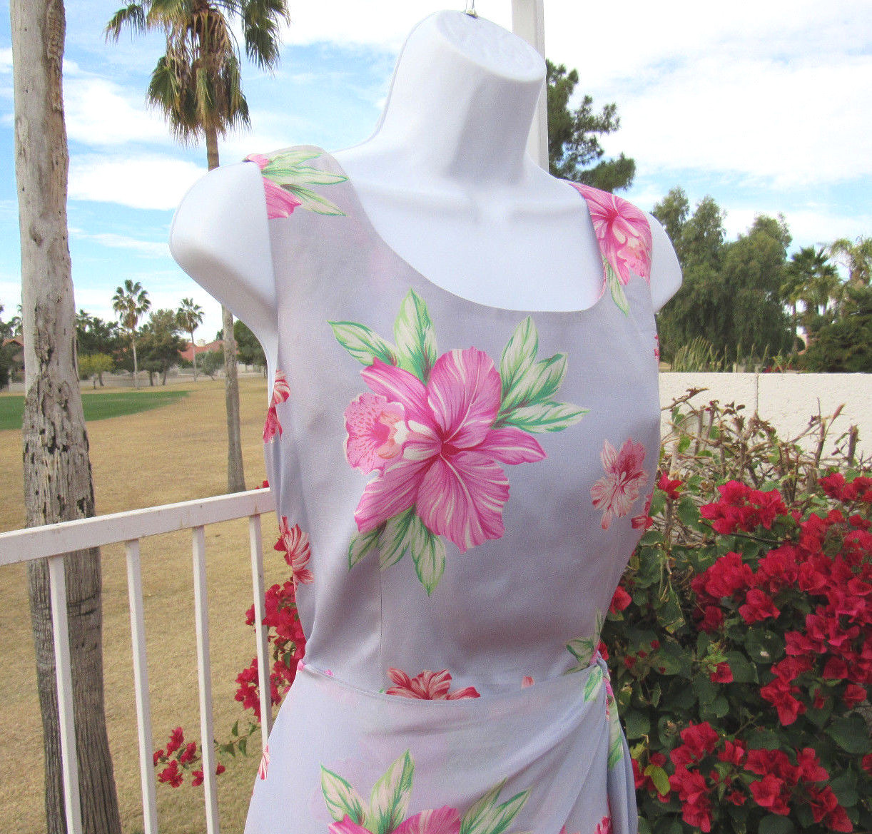 VINTAGE 1990s 2000s SPENSER JEREMY SLEEVELESS SILK FLORAL DRESS TIED OVERLAP