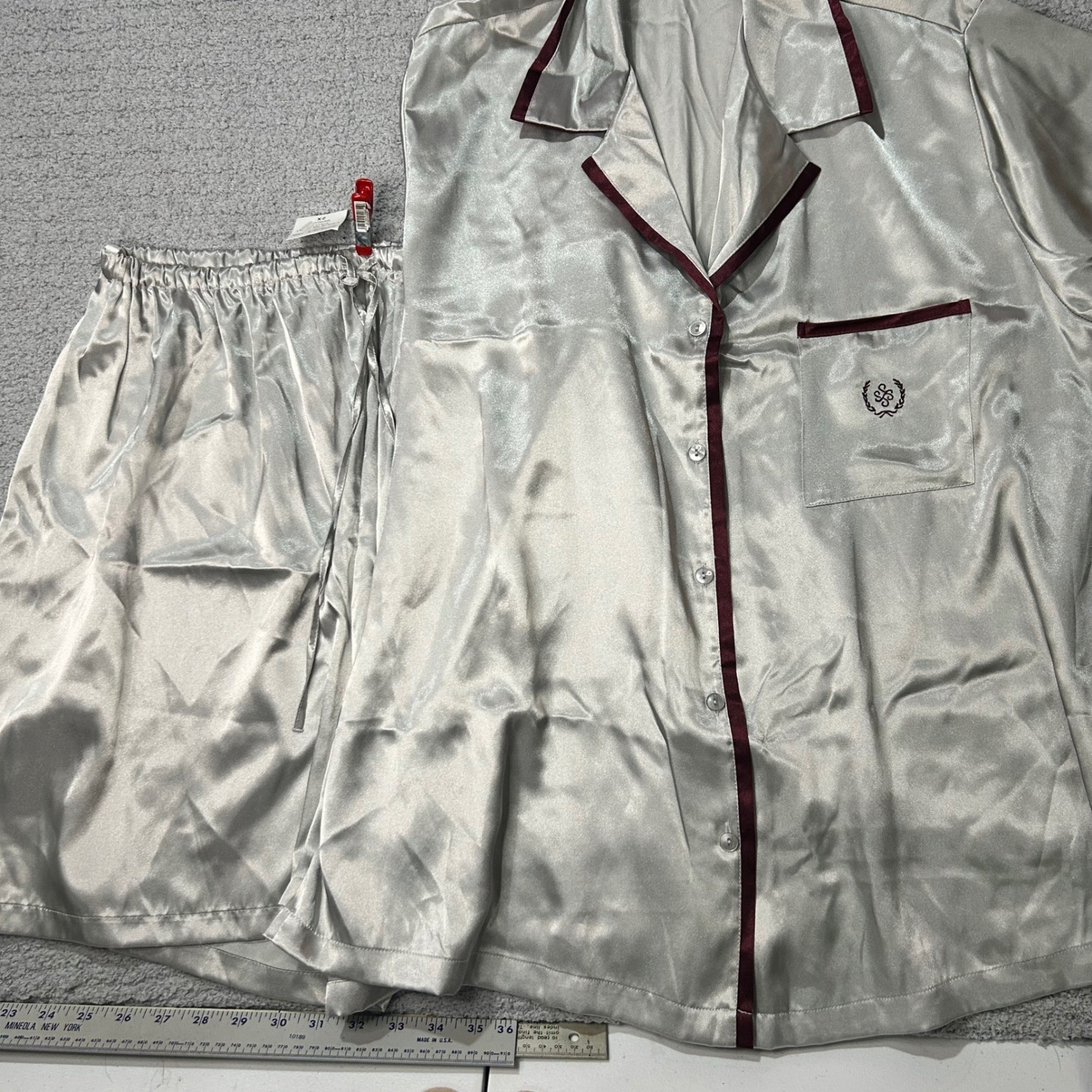 Jones New York Satin Pajamas 1990s NWT 2 Piece Set 2XL Deadstock VTG