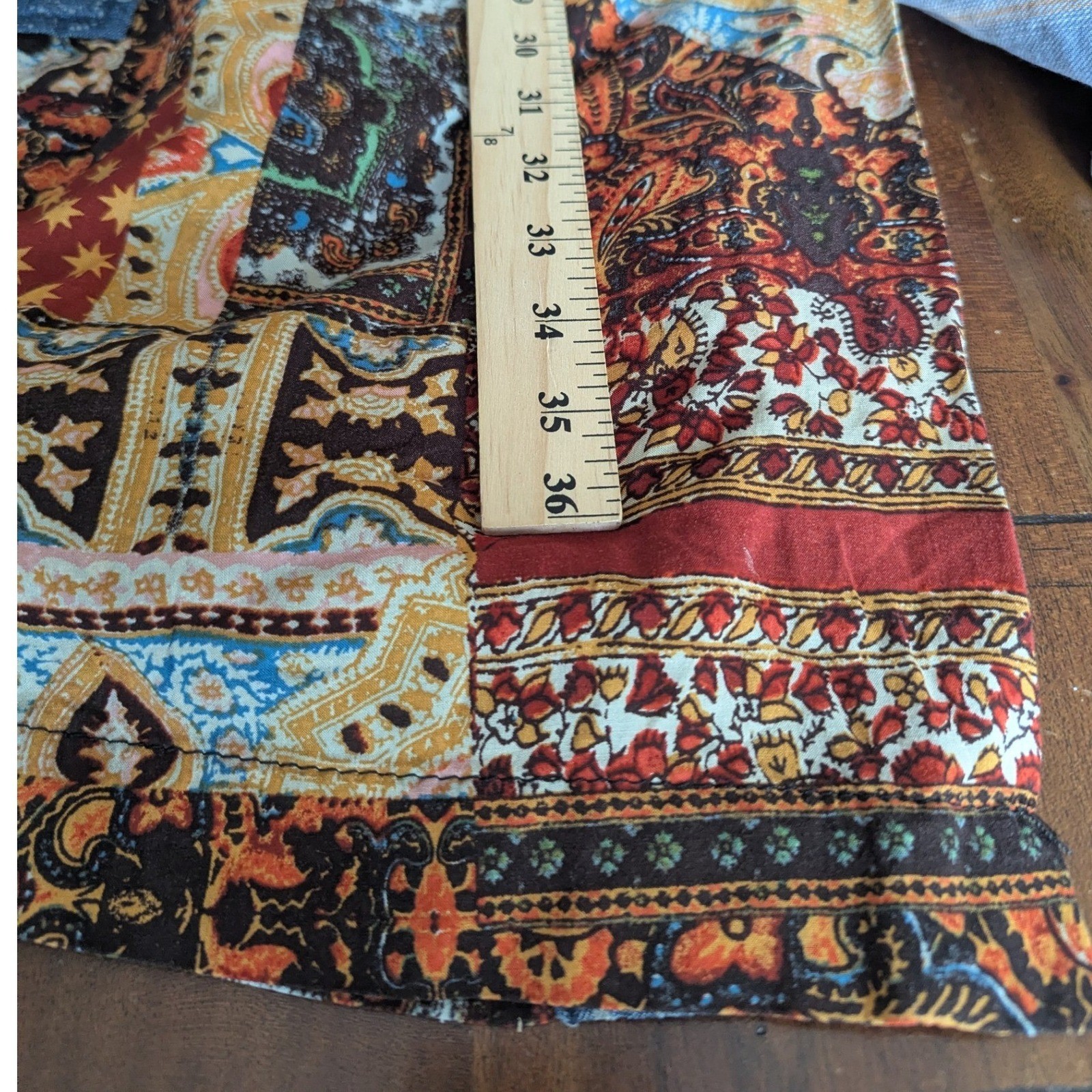 Free People Song Bird Duster Jacket Patchwork Mixed Print Sz M Boho Festival