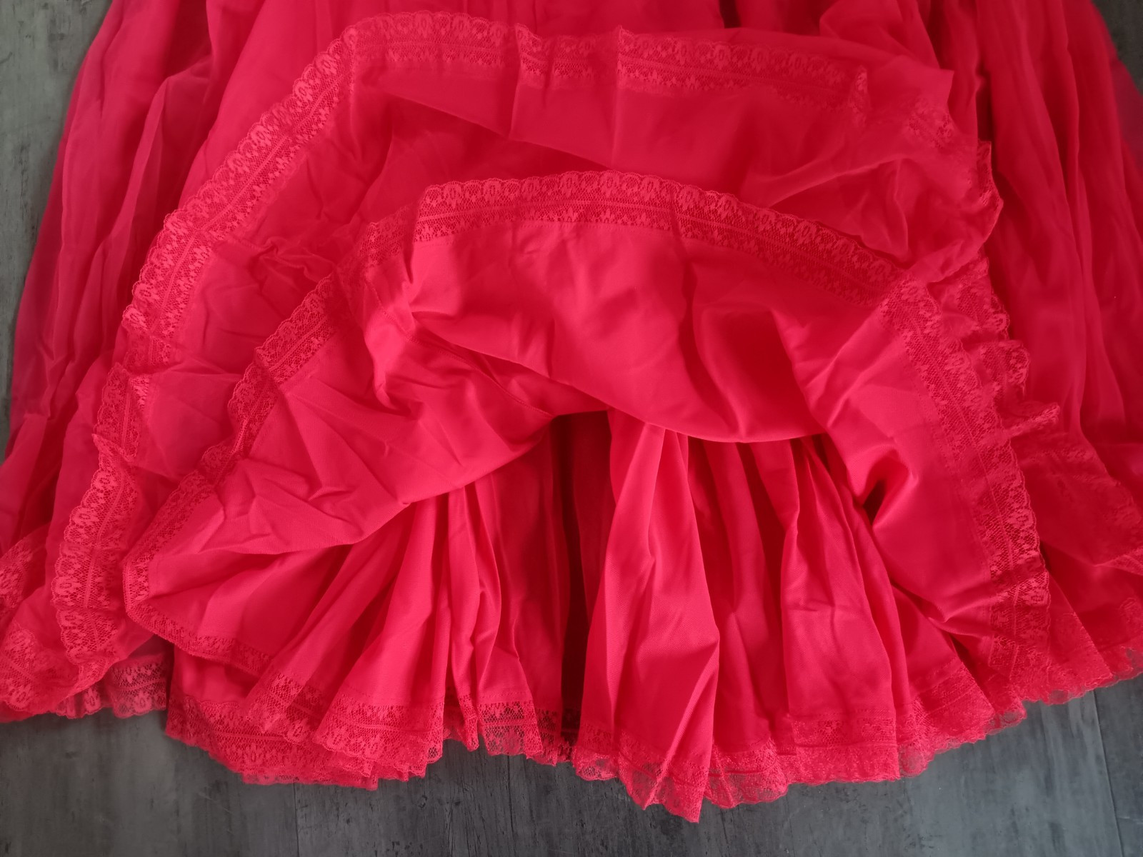 Vintage Clair Sandra by Lucie Ann Beverly Hills Gown Red/Pink Size 34