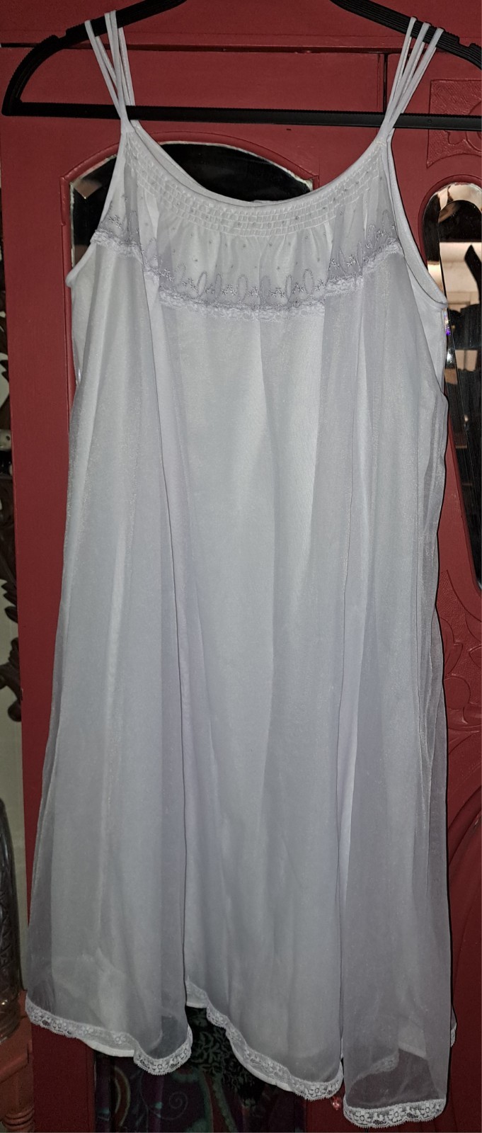 Vtg Lorraine Chiffon Peignoir Set S 60s Purple Babydoll Robe Lingerie *FLAWS*