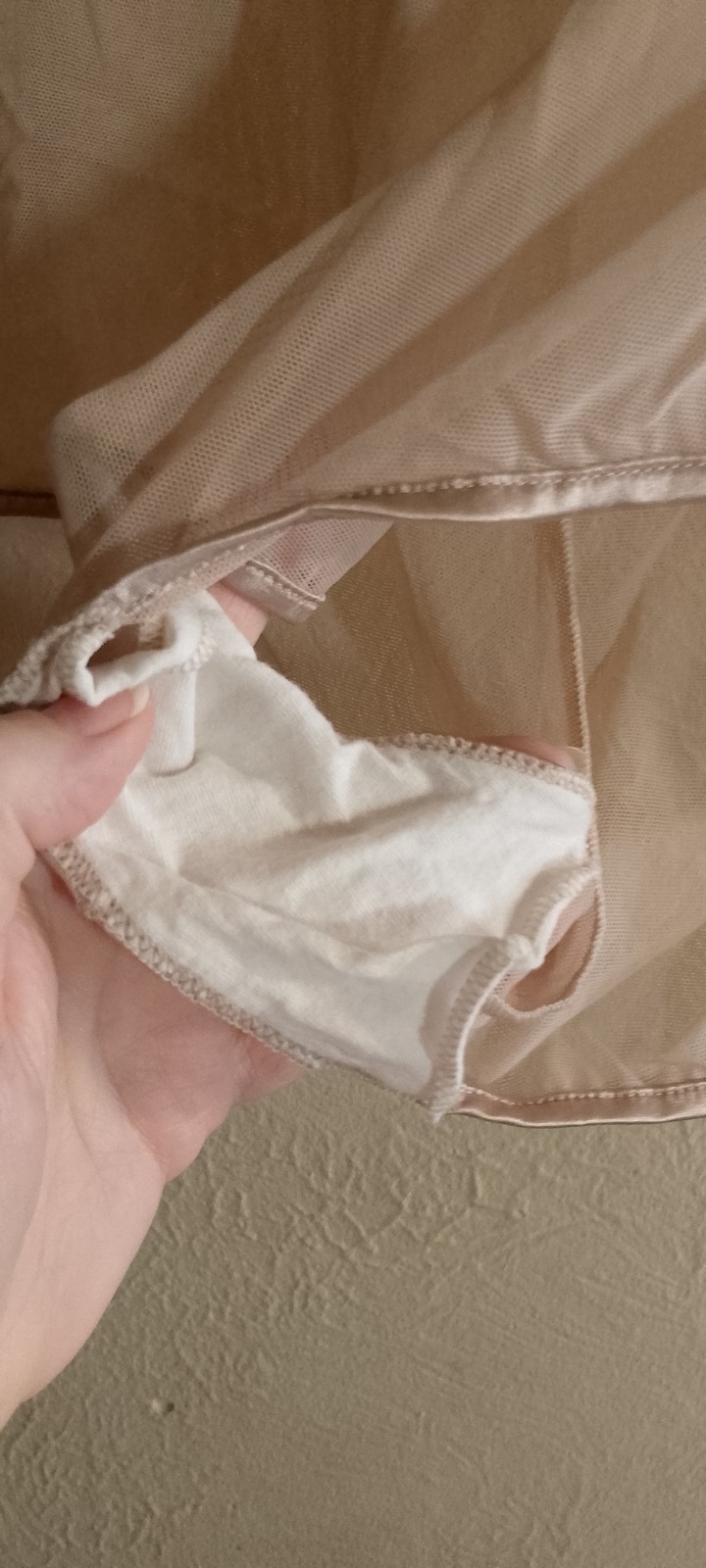 Vtg,Vassarette Nude Chiffon Cami & Shorts Set ,Sheer,Satin Trim,Small 17-167.