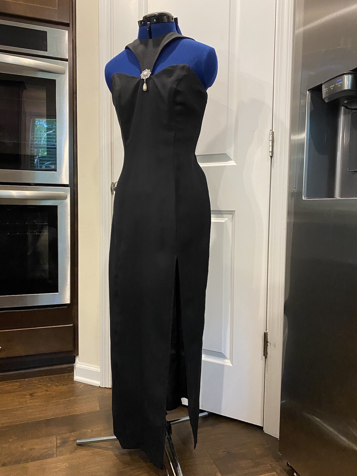 Vintage Black LA Glo Beaded Sequin Pencil Dress Size 9/10