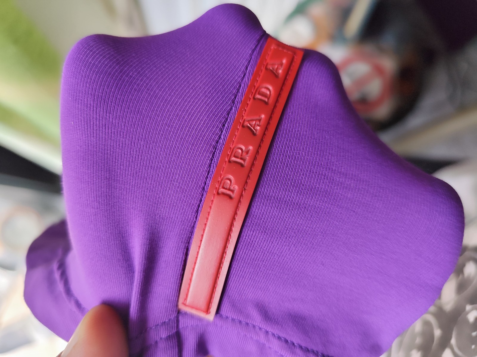 Prada Sport red tab long sleeve top purple Woman