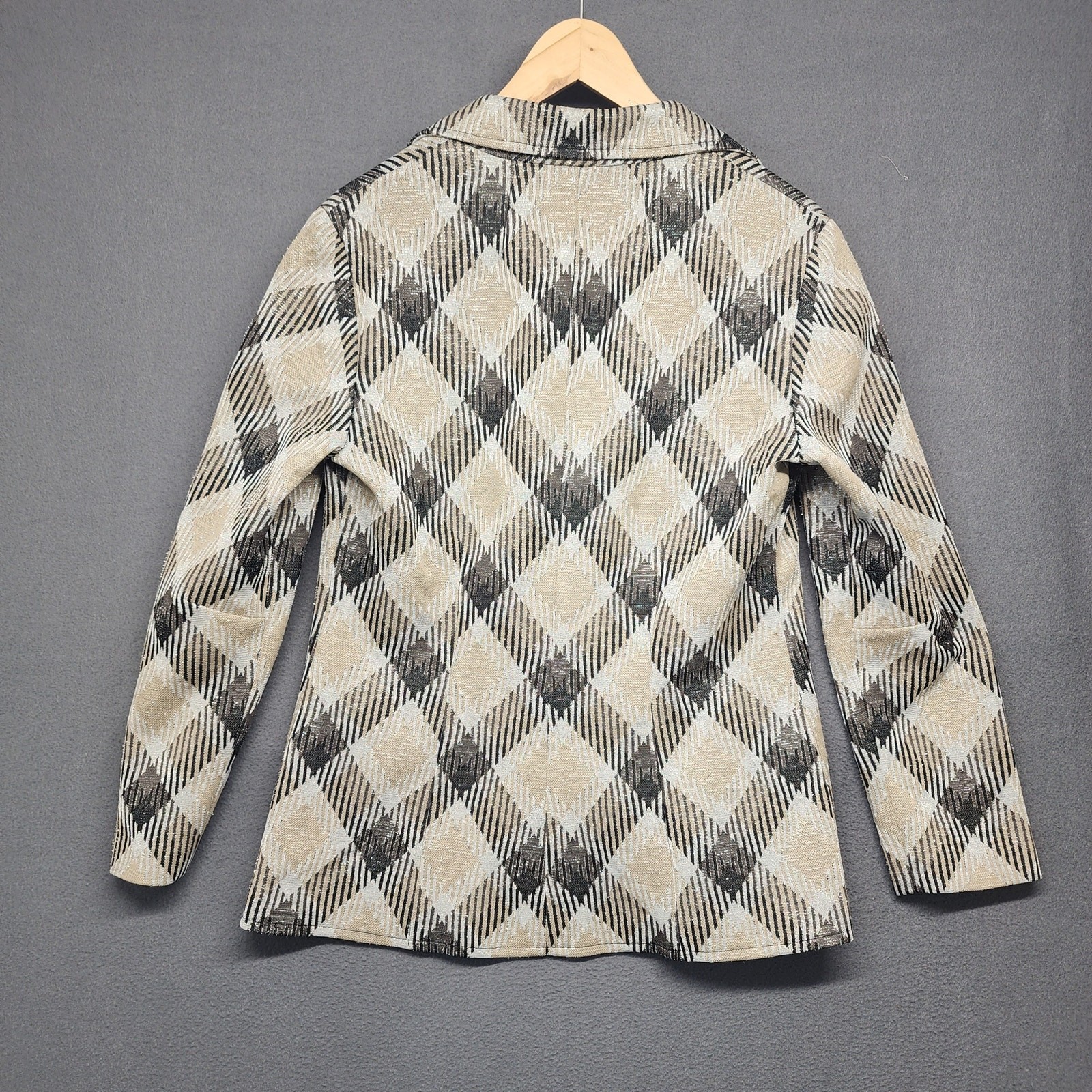 Vintage Handmade 3 Piece Set Jacket Vest Skirt Womens S/M Plaid Metallic 60s 70s