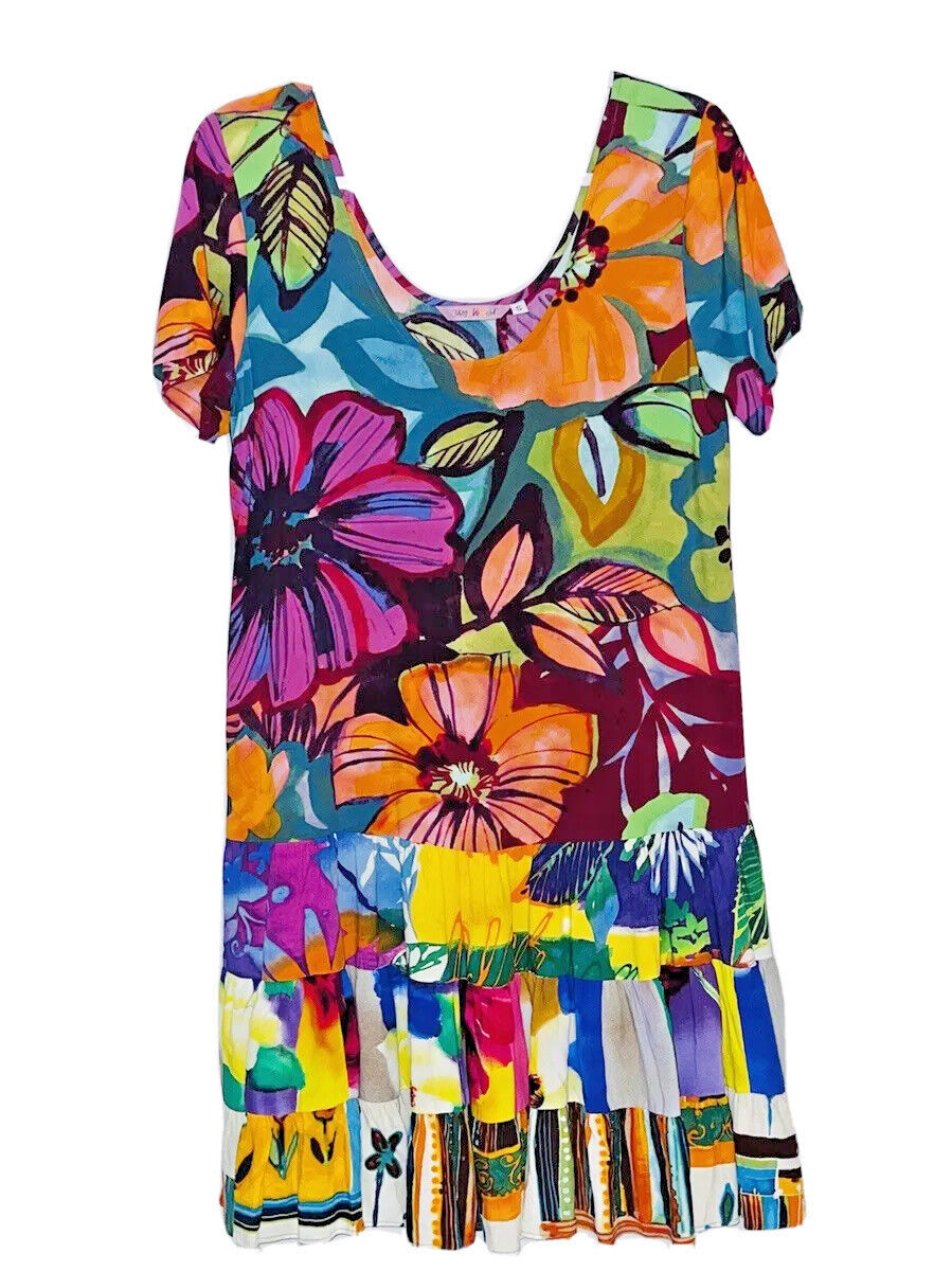 Y2K New Vintage Unworn JAMS WORLD Teaberry Hattie Ruffle Dress MINT S *RARE*
