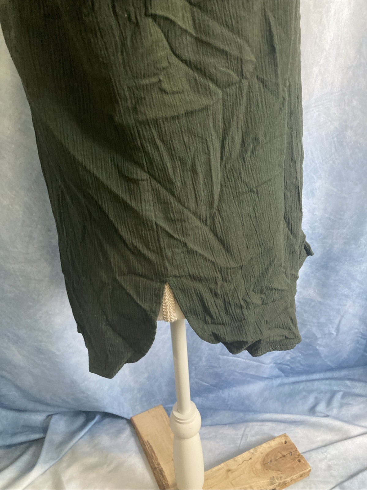 VTG SGS Studio Whimsigoth Forest Green Crinkle Celestial Button Up Shirt XS DIY