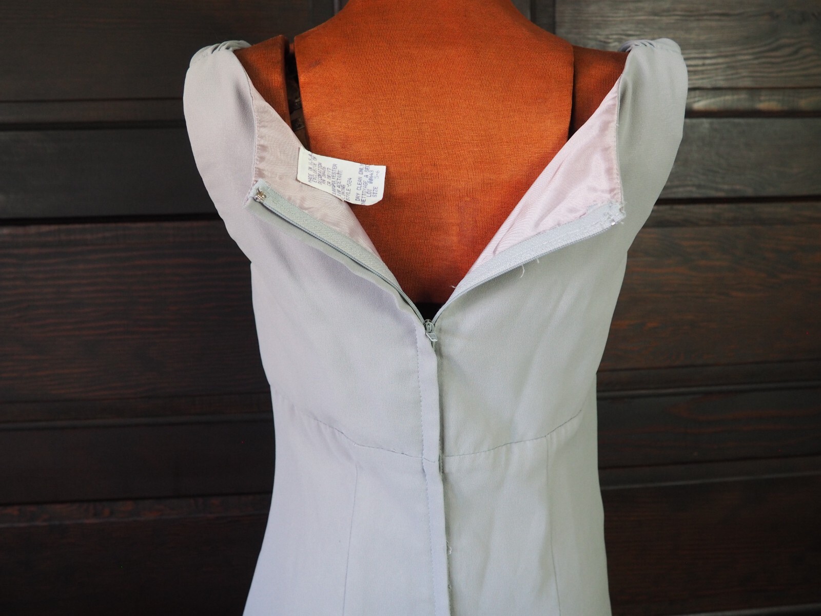 VTG 90s Bari Jay Gray Chiffon Maxi Formal Dress Sz 5-6 USA Union