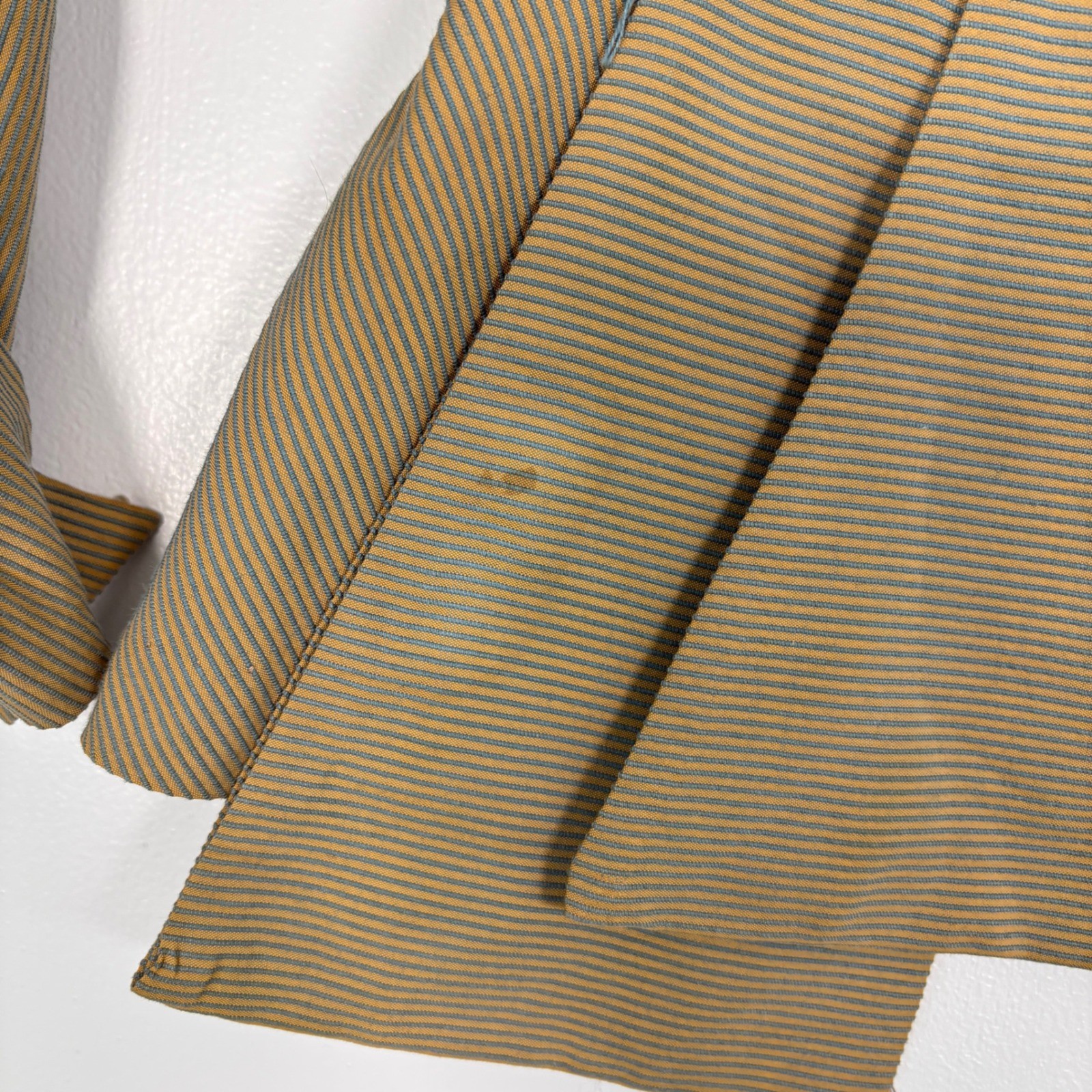 I. Magnin Women 3 Piece Skirt Suit Set S Tan Blue Striped 50s New Look Vintage