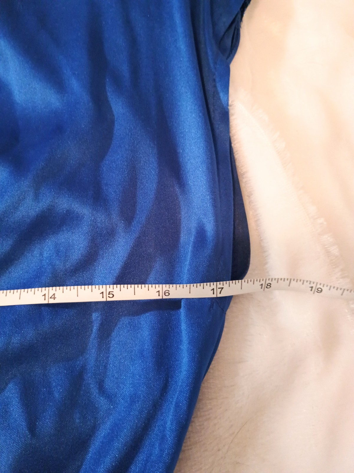 Vintage 80s Slinky Disco Royal Blue Plunging Ruched Drape Party Cocktail Dress