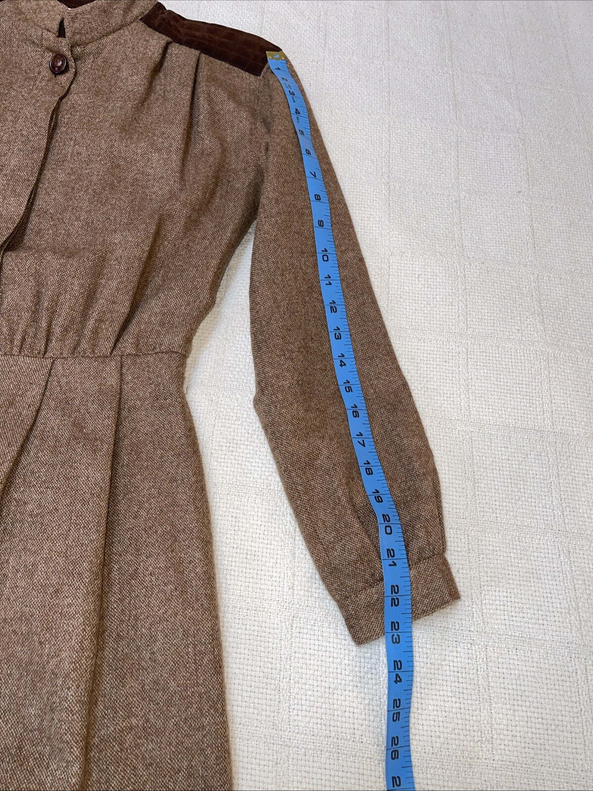 Vintage Authentic Rare Gucci Wool Blend W Suede Leather Dress Small Medium