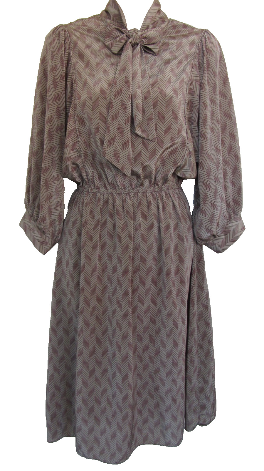 Vintage Gucci Style Pellini Petites by Von Bramlette Chevron Print Dress Medium