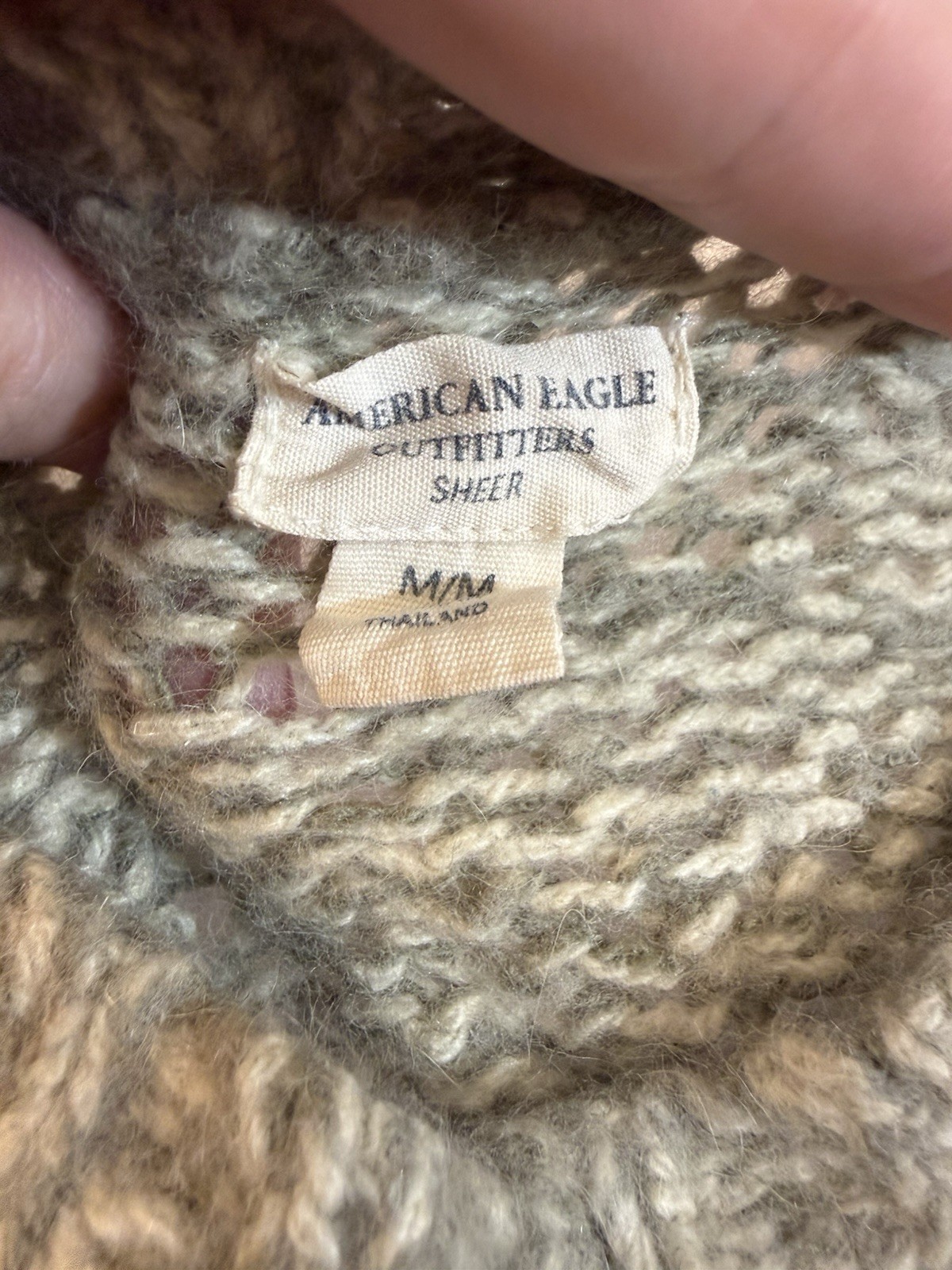 Vintage 90s Y2K American Eagle Outfitters Angora Blend Sweater AE Layer Knit