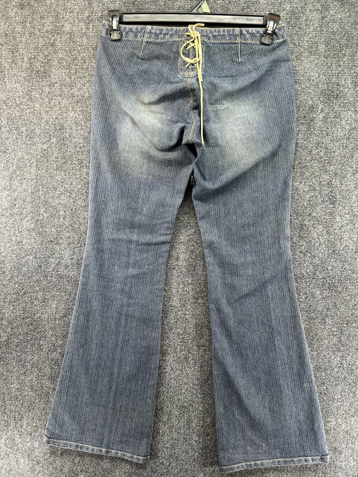Vtg UnionBay Jeans Juniors 29×30 Low Rise Bootcut Flare Bareback Lace Up Y2K 00s
