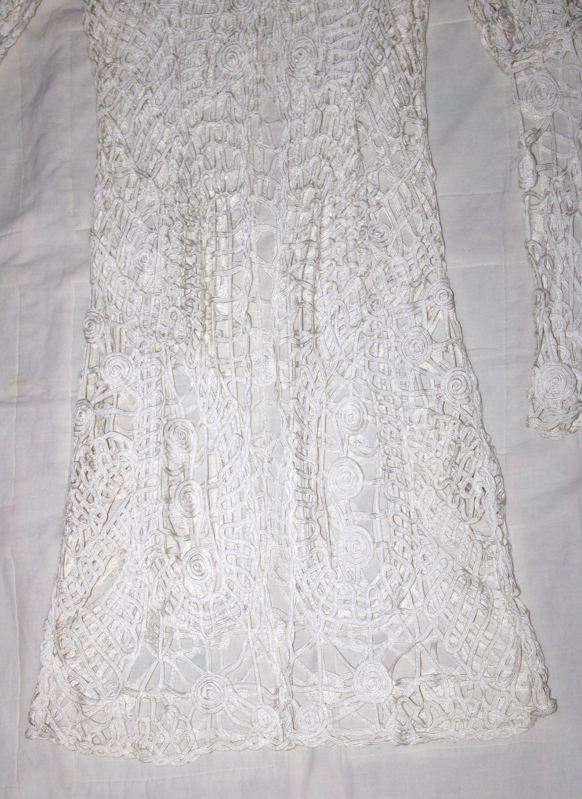 Dolce Cabo Ribbon Jacket Duster Style Open Weave White Medium