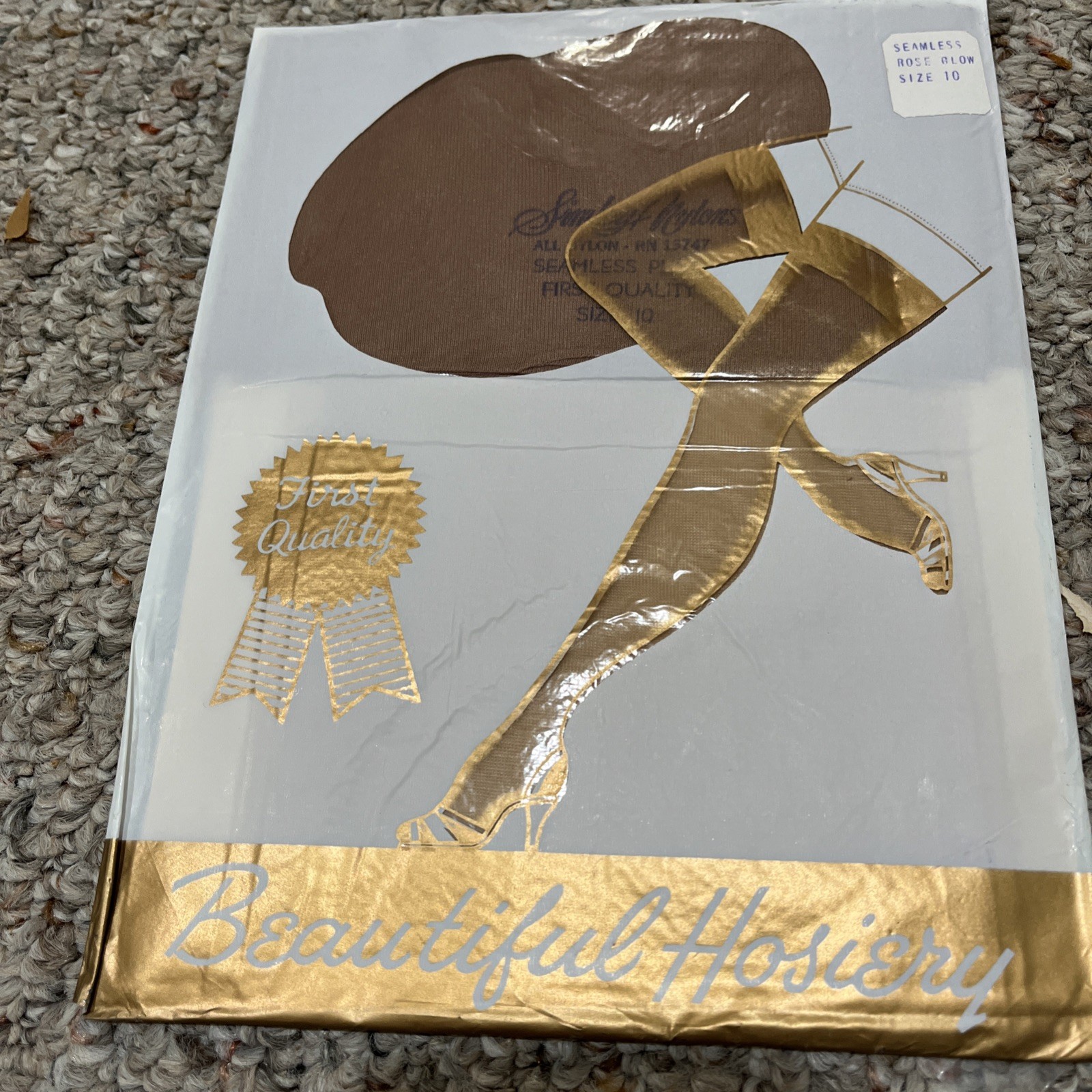 Vintage 1966 Shirley Modes Mail Order Full Fashioned Nylon Stockings Rose Glow