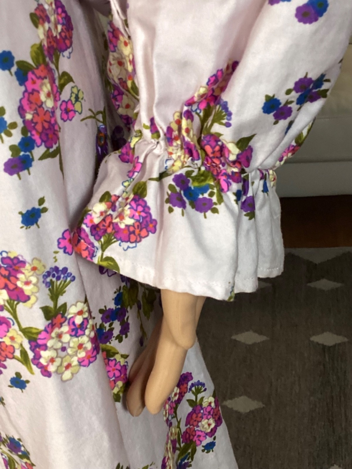 Vintage 70’s Handmade Floral Ruffle Prairie Maxi Dress Boho Hippie