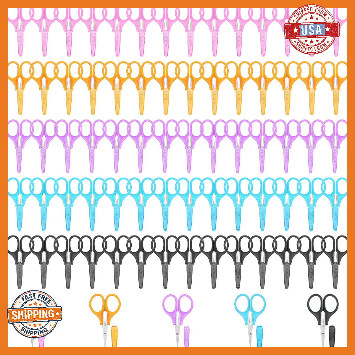 75Pack Small Sewing Scissors Stainless Steel Crafting Scissor Sharp Scissors wit