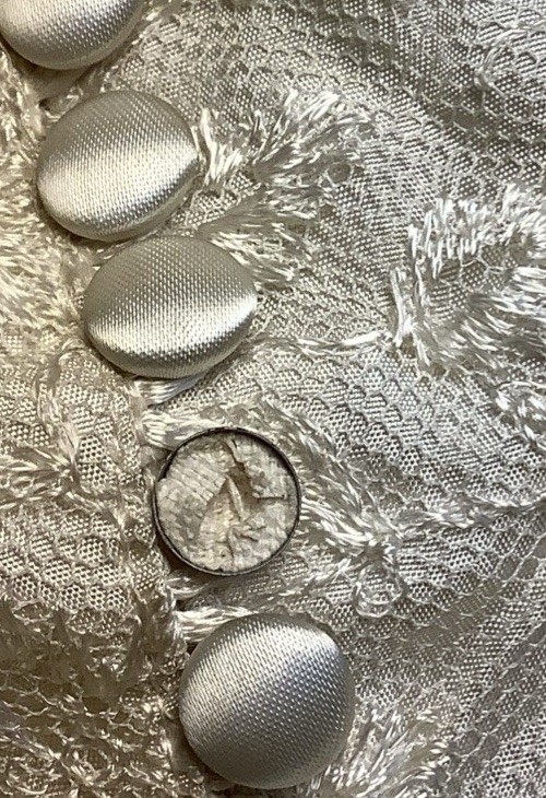 Vintage Early 1930’s Lily Of Valley Satin Roses Lace Jewel Wedding Gown 34-28-52