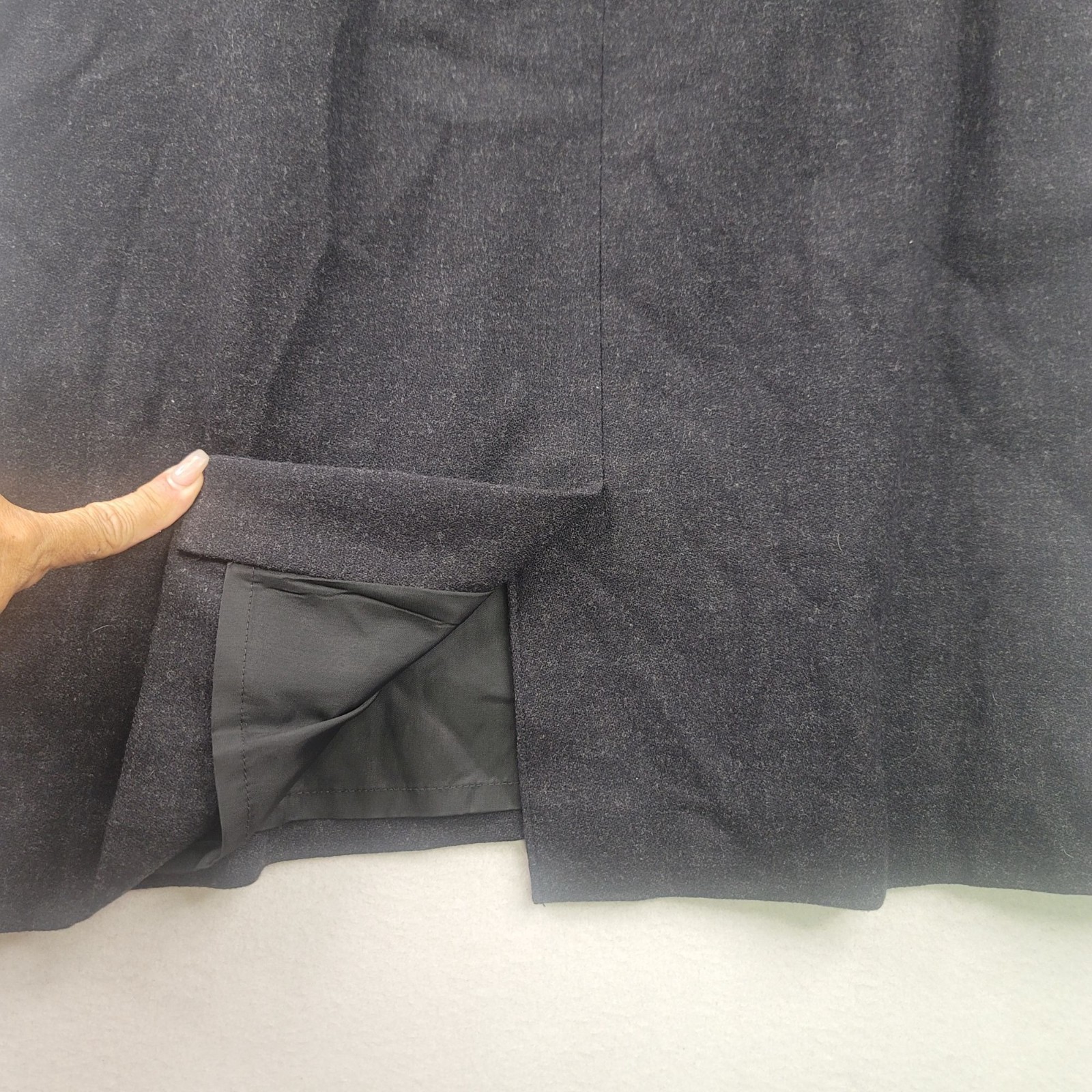 Vintage 90s Pendleton Plus Petite Wool Skirt 22W Charcoal Lined USA Deadstock