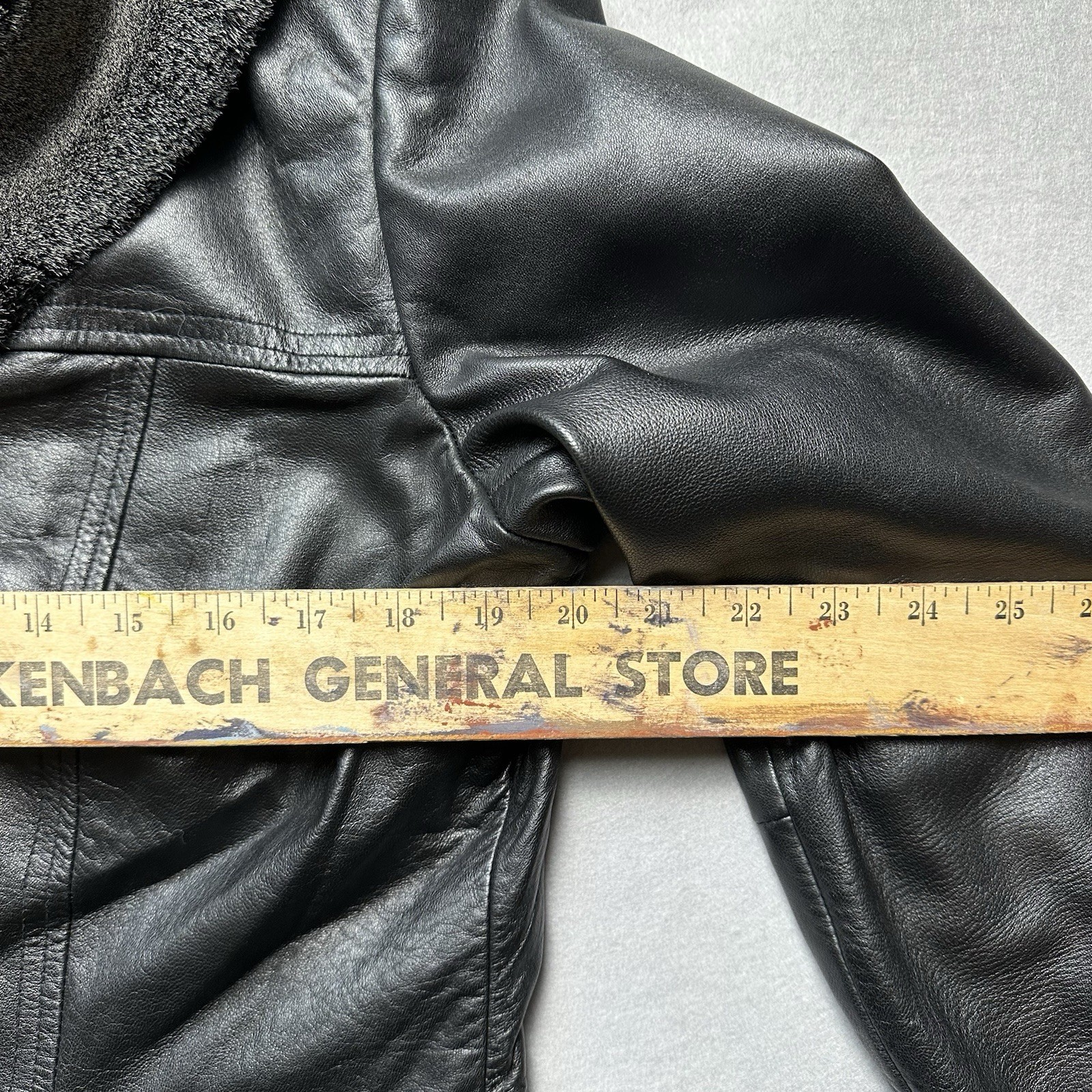 Y2K Preston & York Leather Jacket Detachable Fox Fur Collar Sz M Coat Lambskin