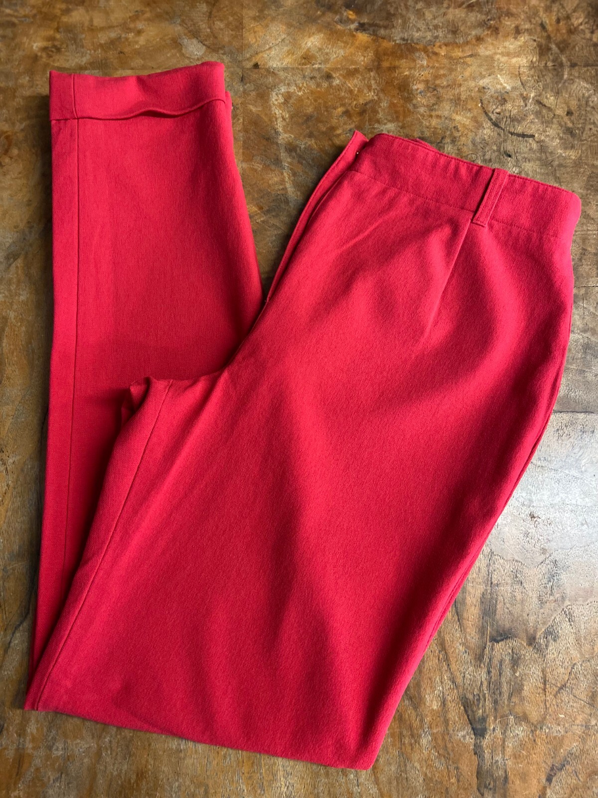 Designer 90s Escada Red Pants | Vintage Women&rsquo;s Cotton Trousers | Size EU 42