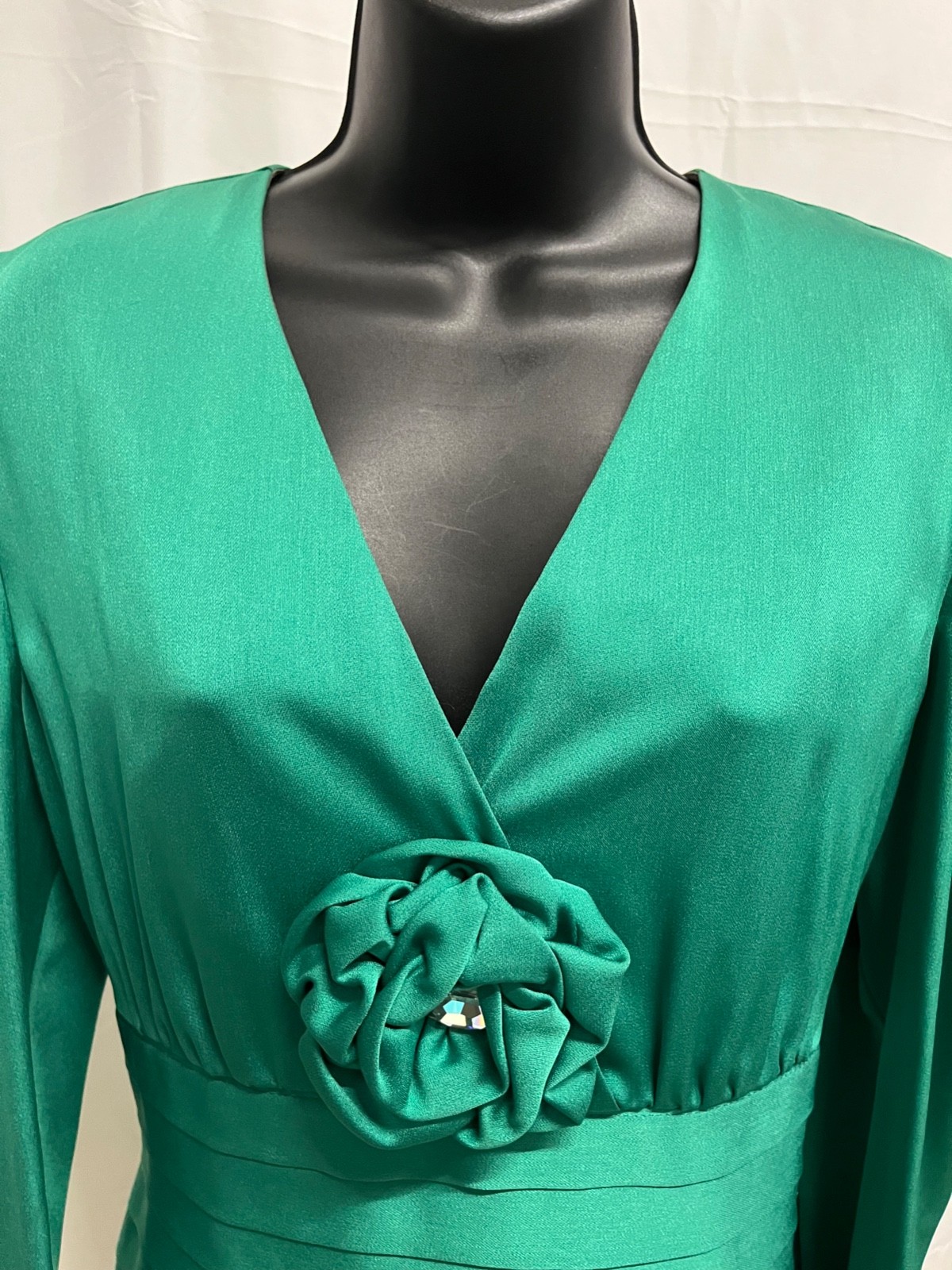 Vintage 80s Dynasty green 2PC Peplum Skirt Set by Rina di Montella Size 8