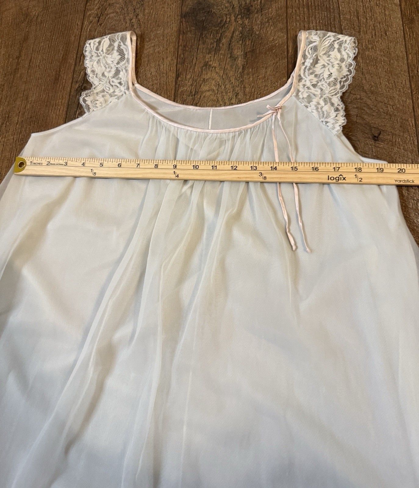 Vintage 60s Vanity Fair Chiffon Peignoir Set Powder Blue Sz S
