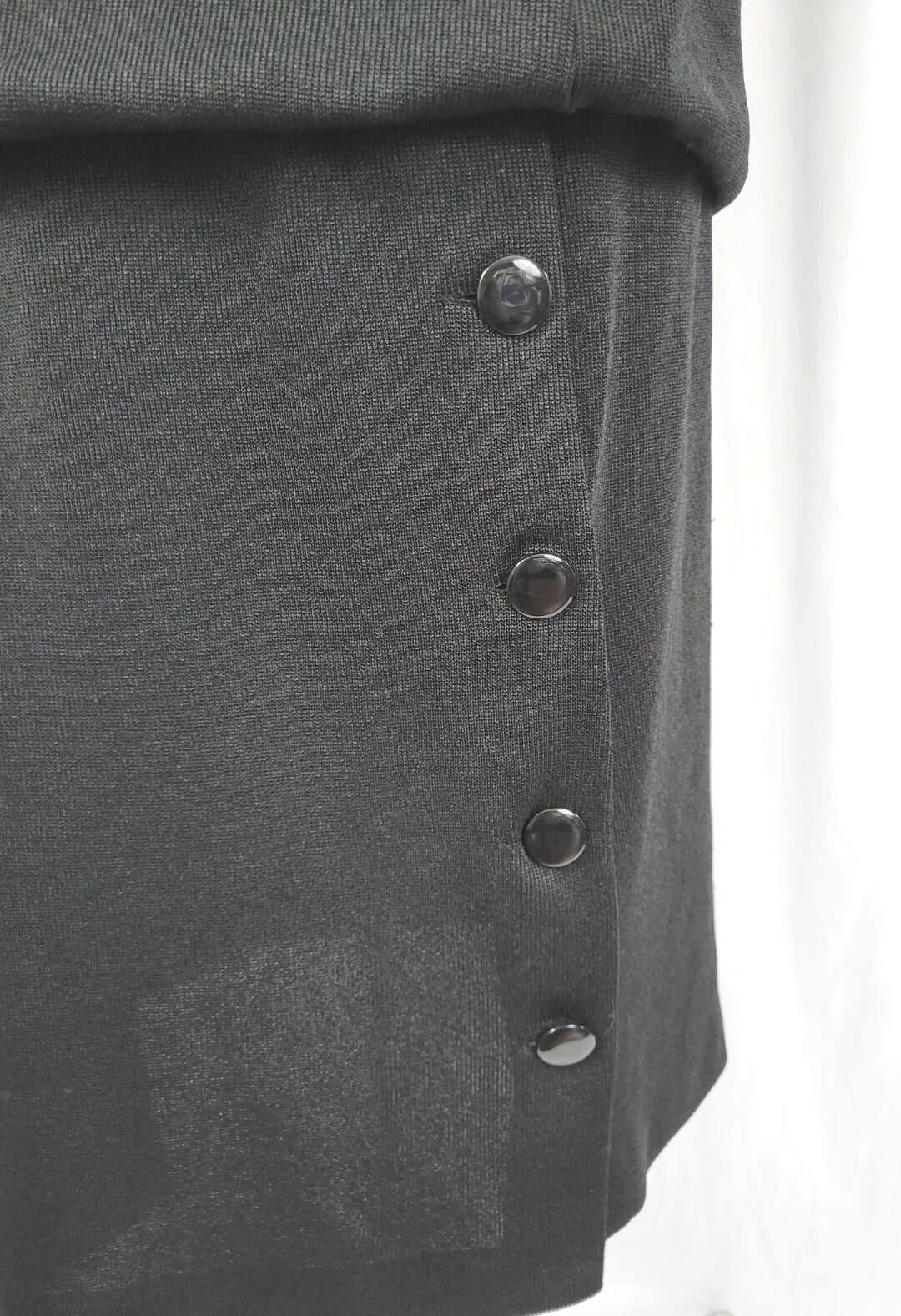Vintage Risa Ann Black Ribbed Knit Sweater Drop Waist Dress Size L/XL?